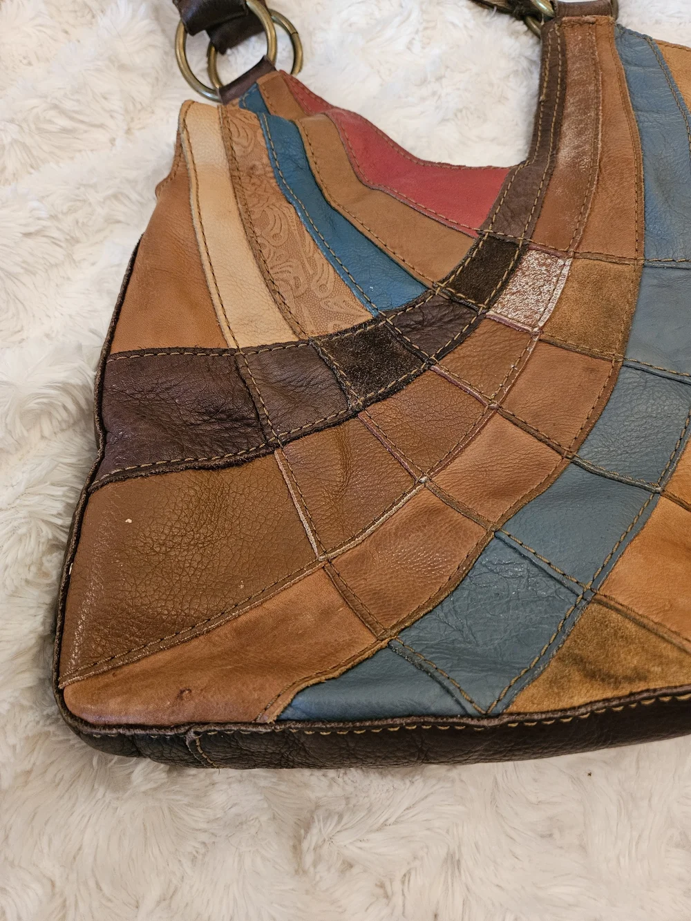 Vintage✨️Lucky Brand Slouchy Patchwork Hobo Bag